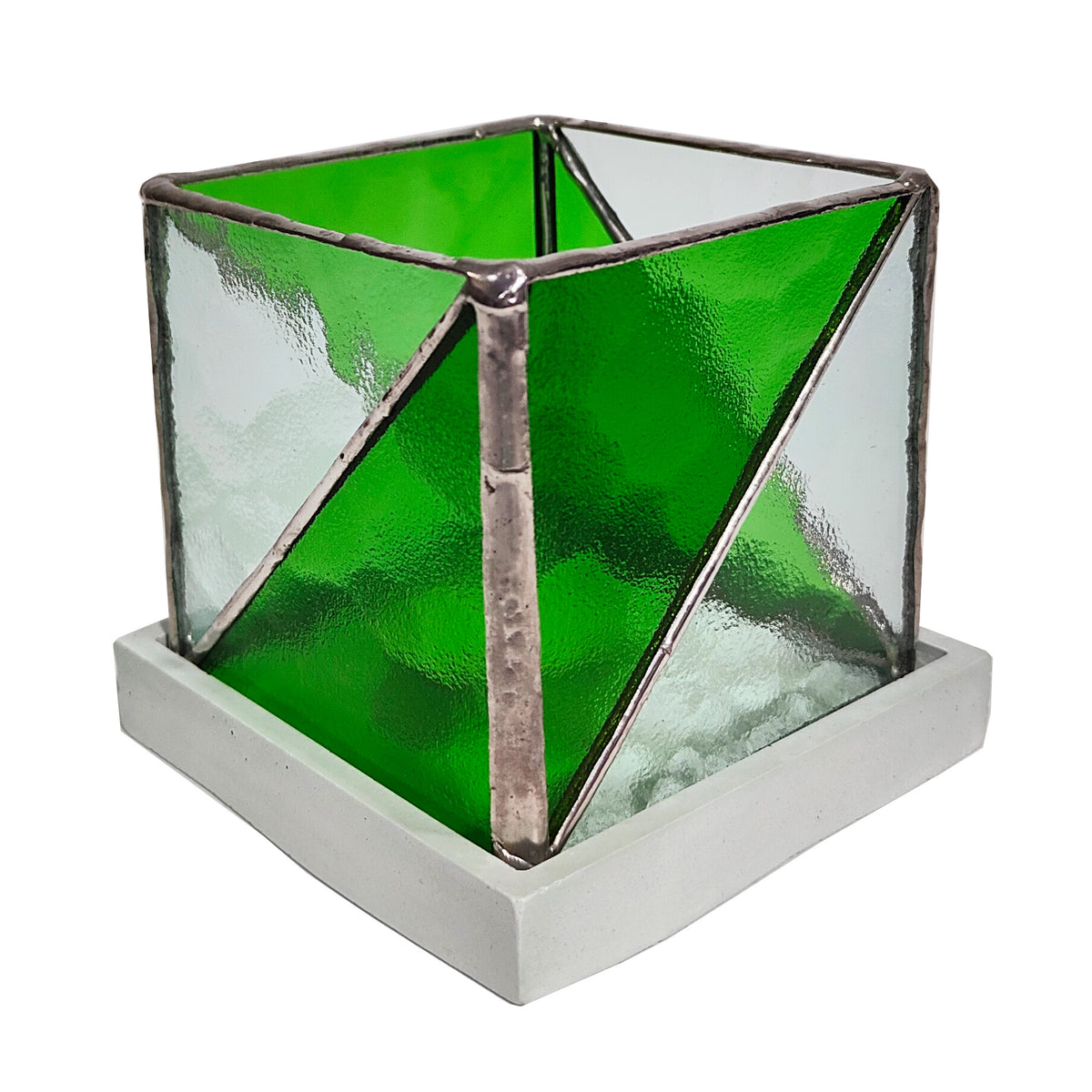 Shift - Square Stained Glass Candle Holder