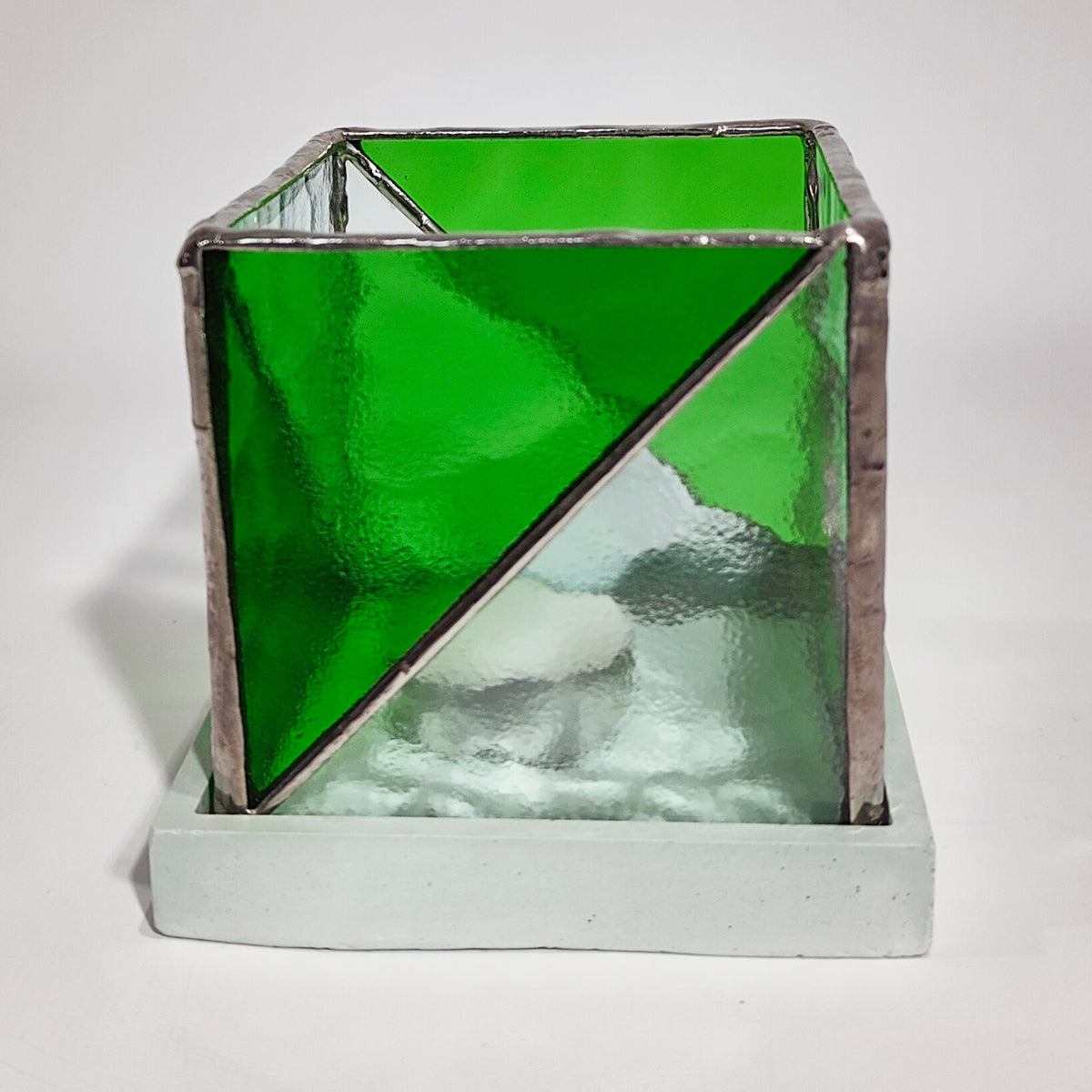 Shift - Square Stained Glass Candle Holder