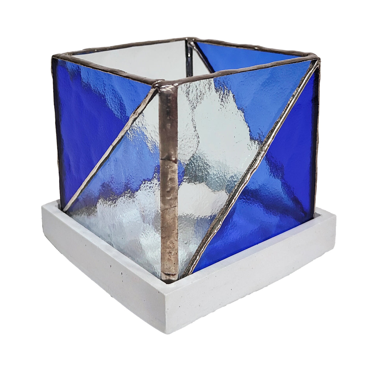 Shift - Square Stained Glass Candle Holder