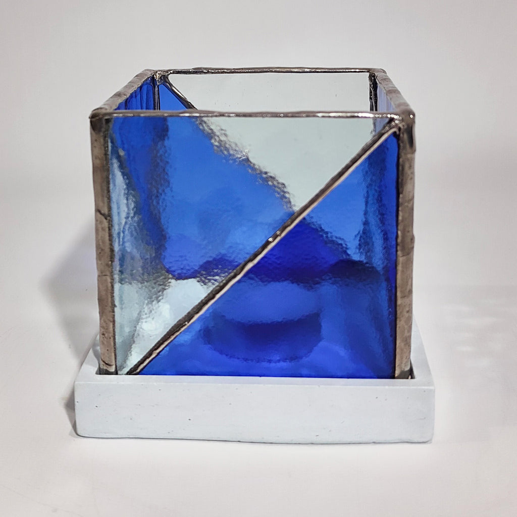 Shift - Square Stained Glass Candle Holder