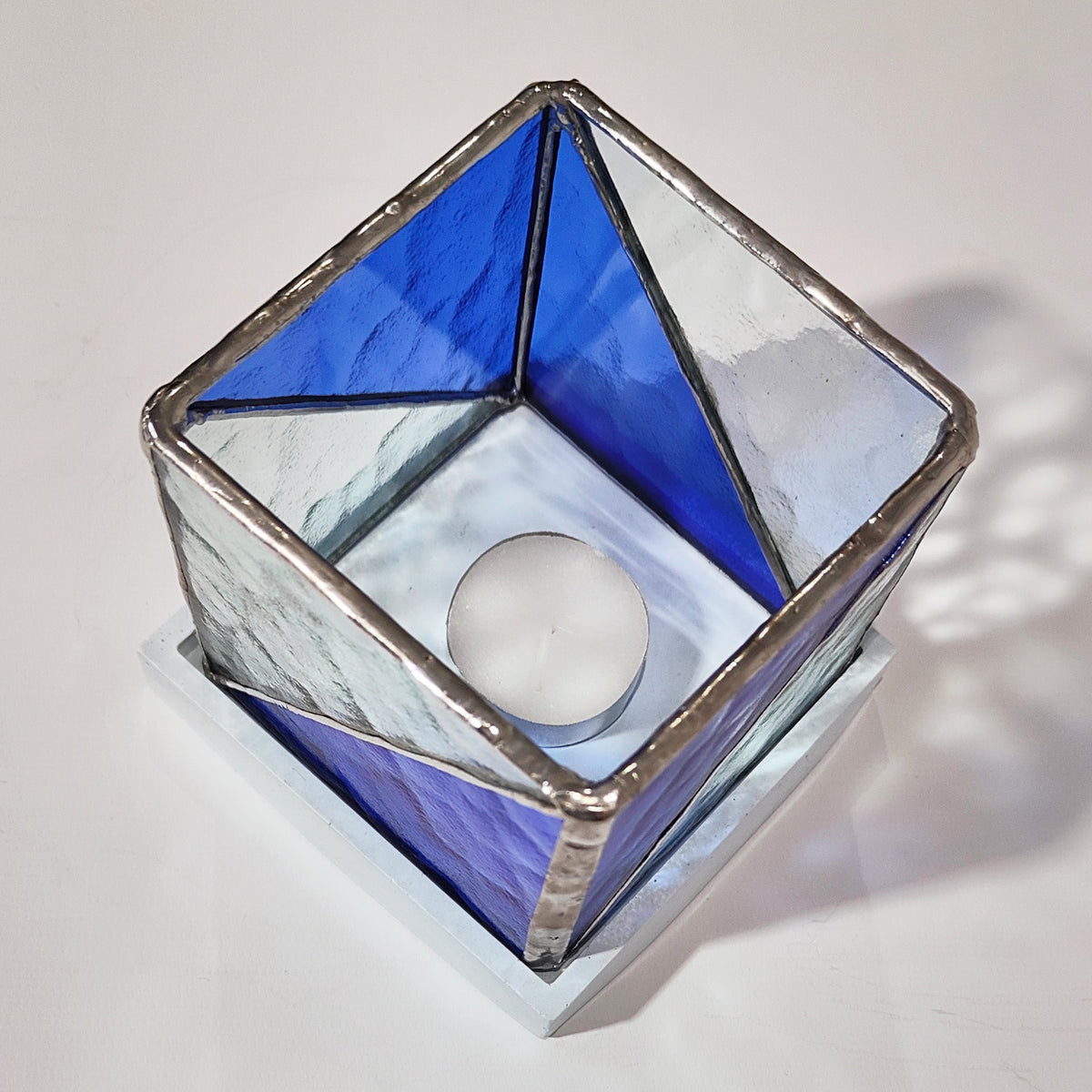 Shift - Square Stained Glass Candle Holder