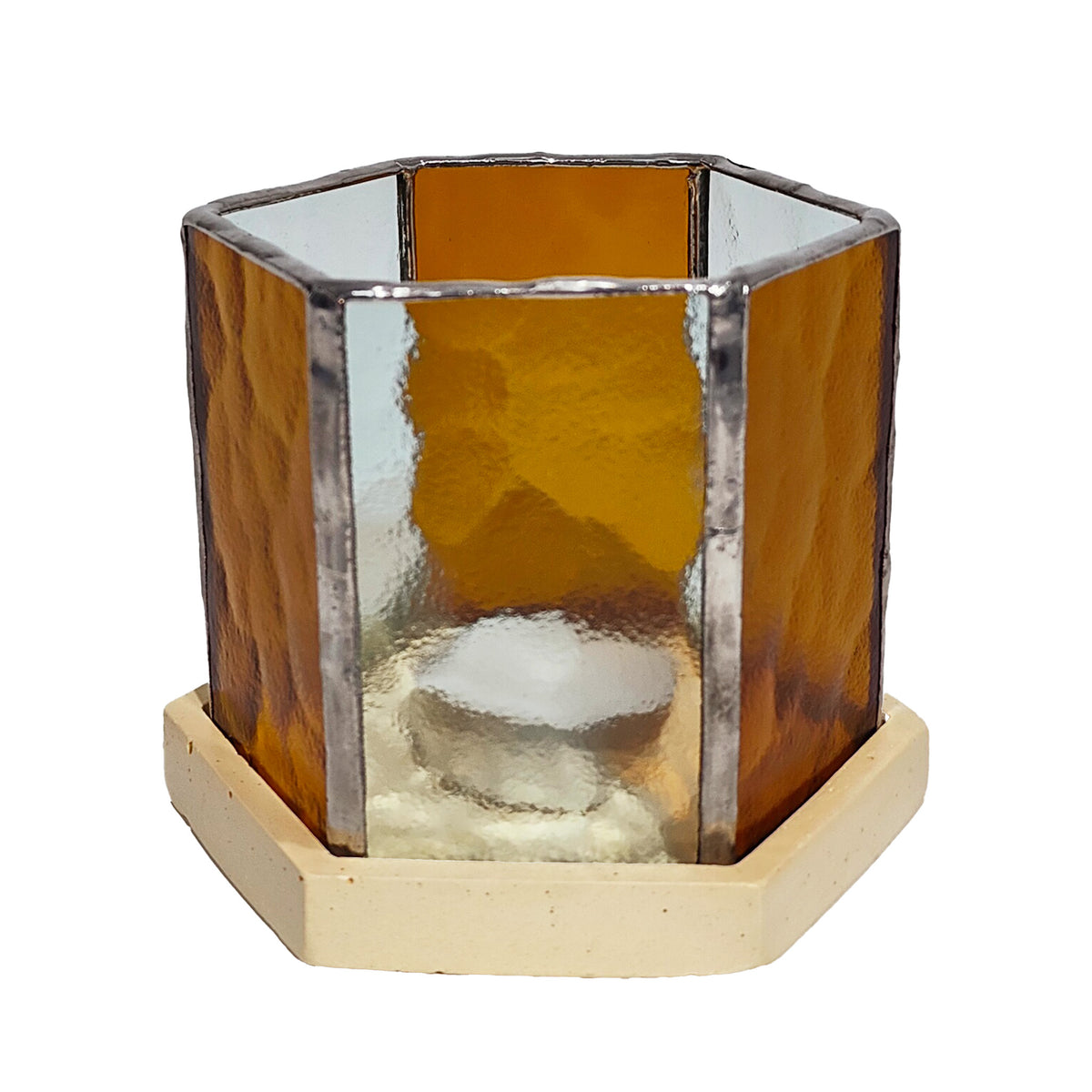 Rhythm - Hexagon Stained Glass Candle Holder