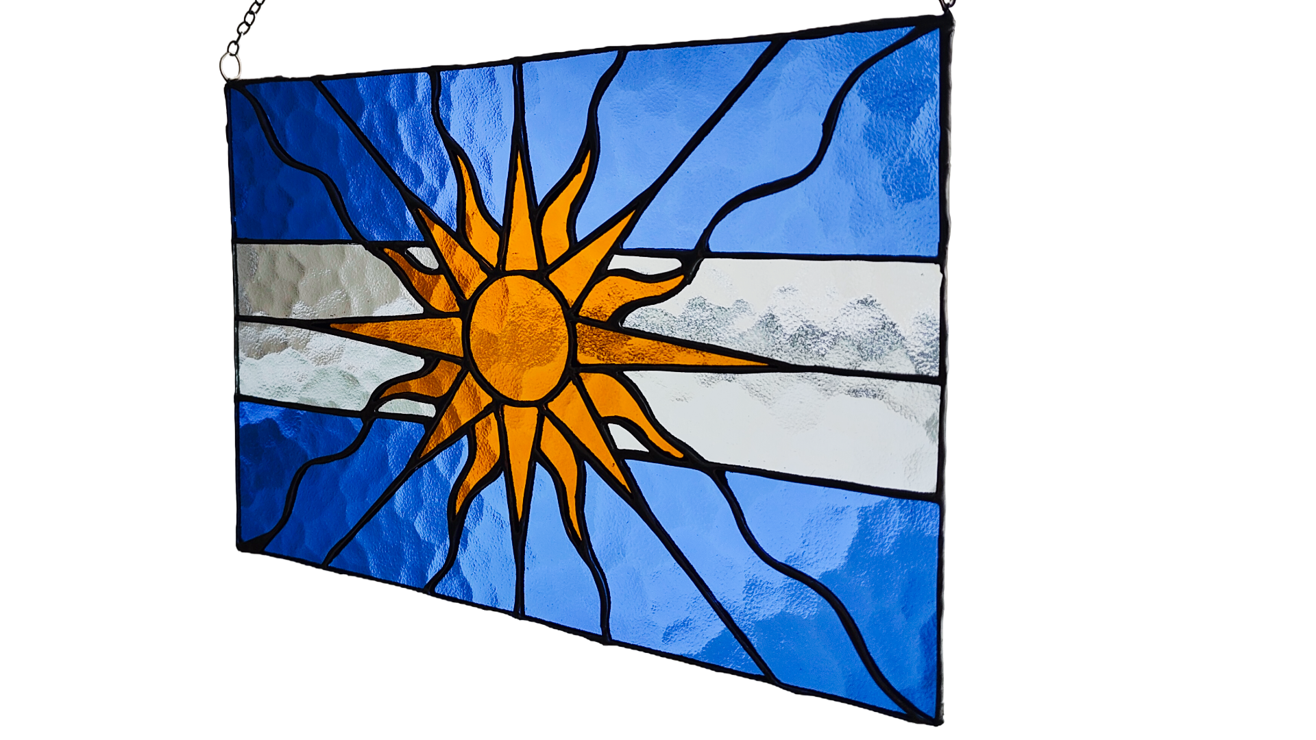Argentine Flag Stained Glass Panel
