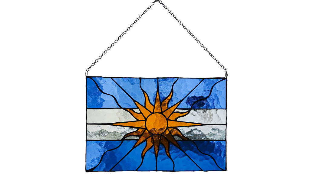 Argentine Flag Stained Glass Panel