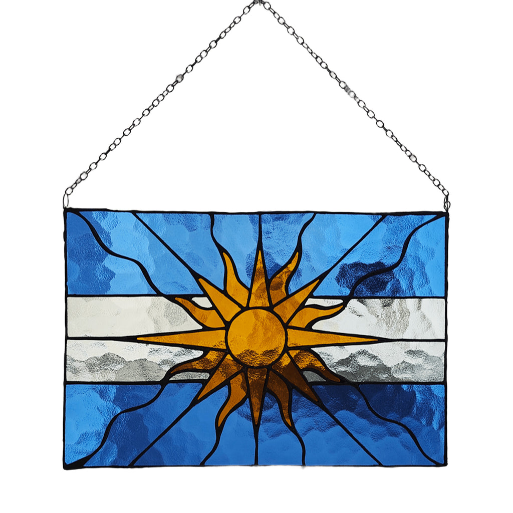 Argentine Flag Stained Glass Panel