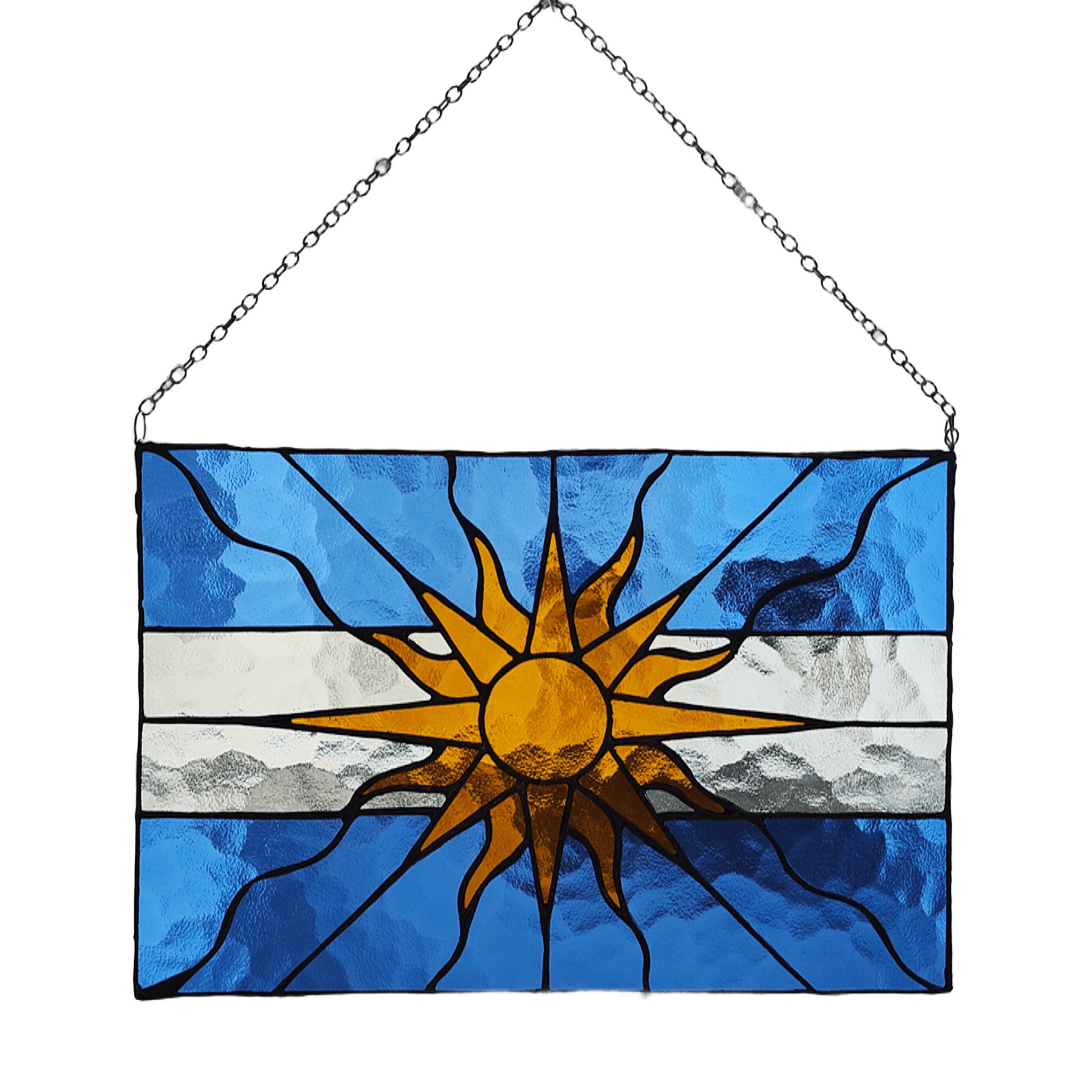 Argentine Flag Stained Glass Panel