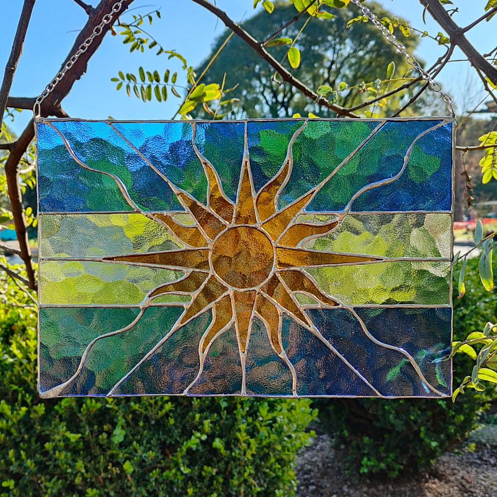 Argentine Flag Stained Glass Panel