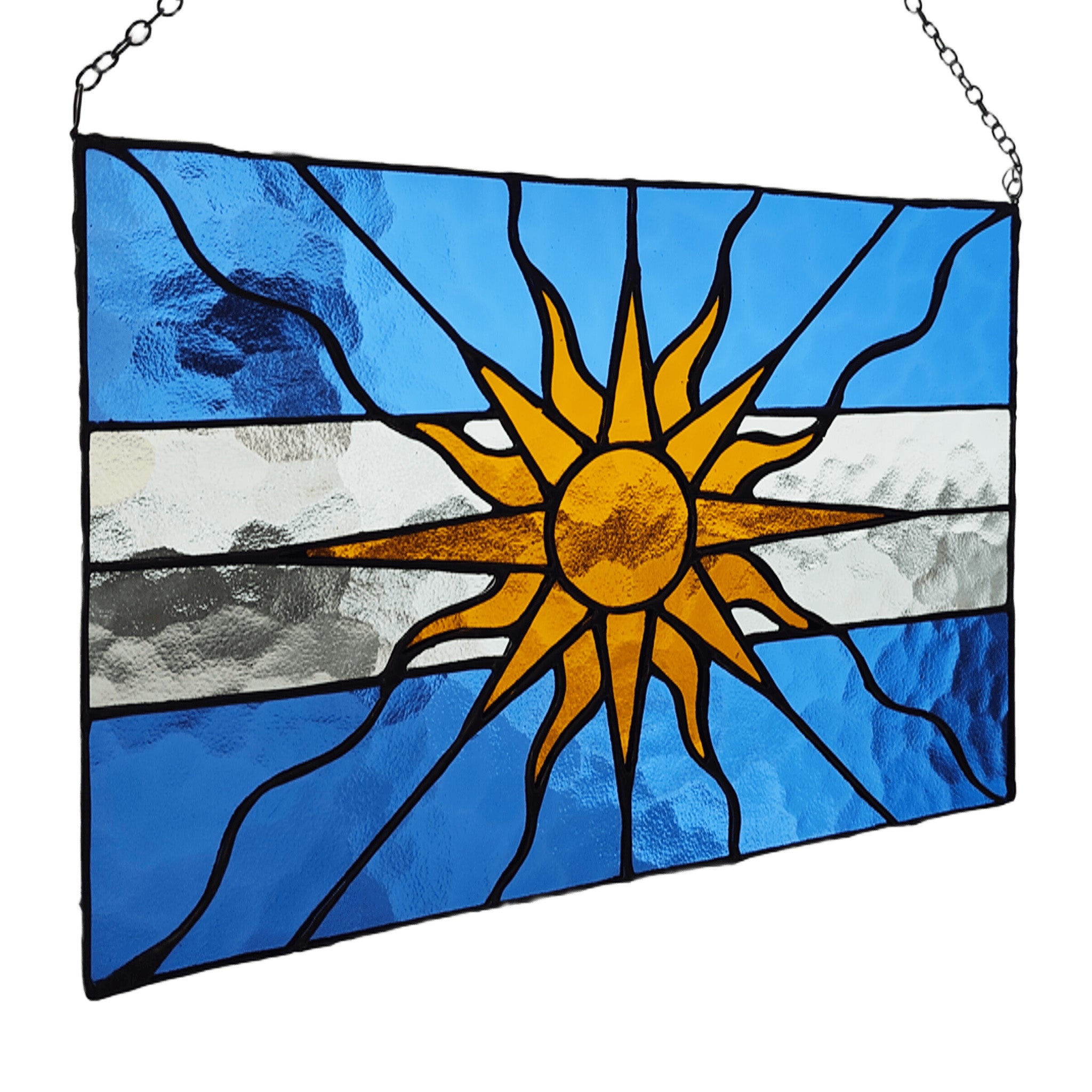 Argentine Flag Stained Glass Panel