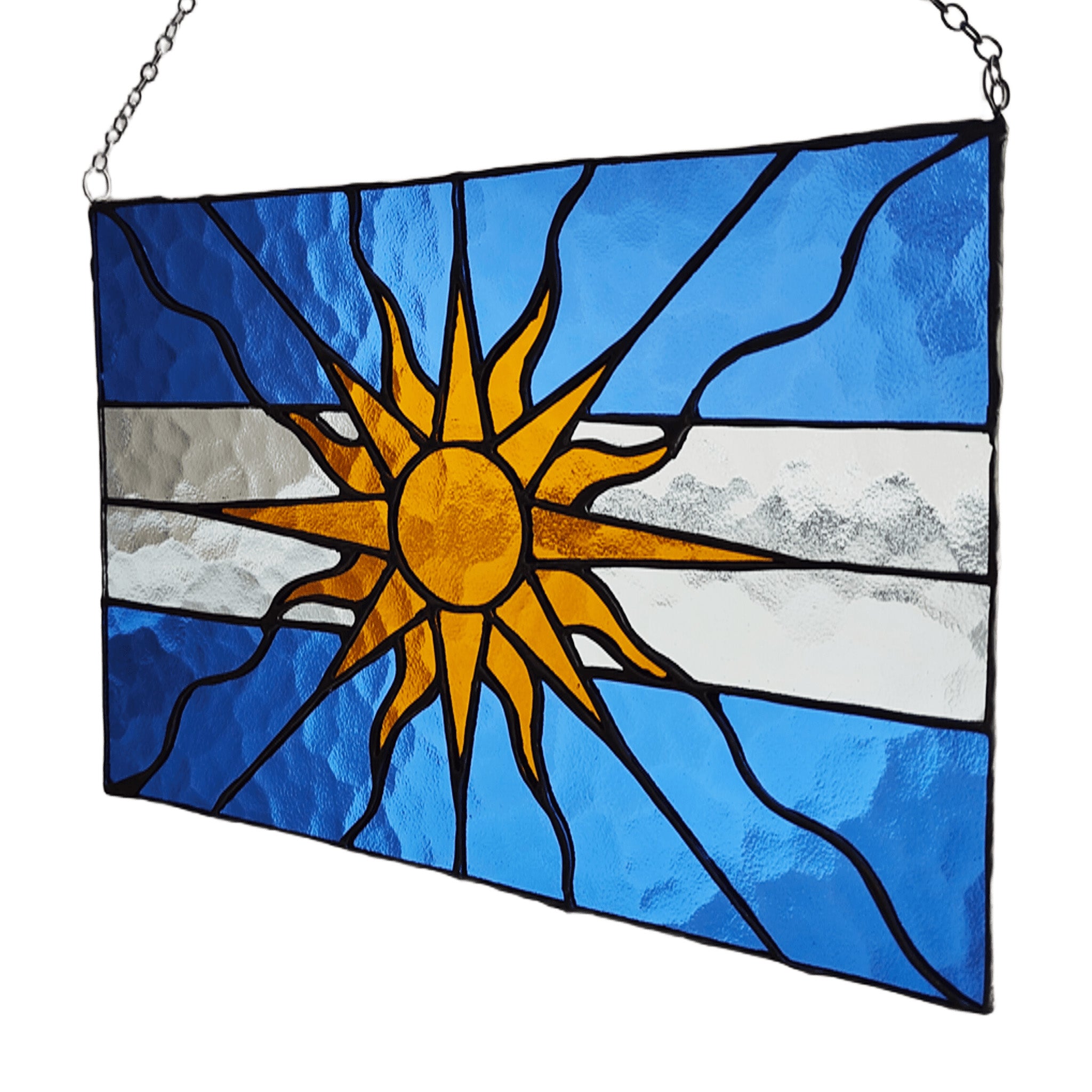 Argentine Flag Stained Glass Panel