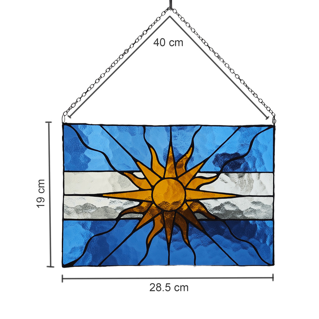 Argentine Flag Stained Glass Panel
