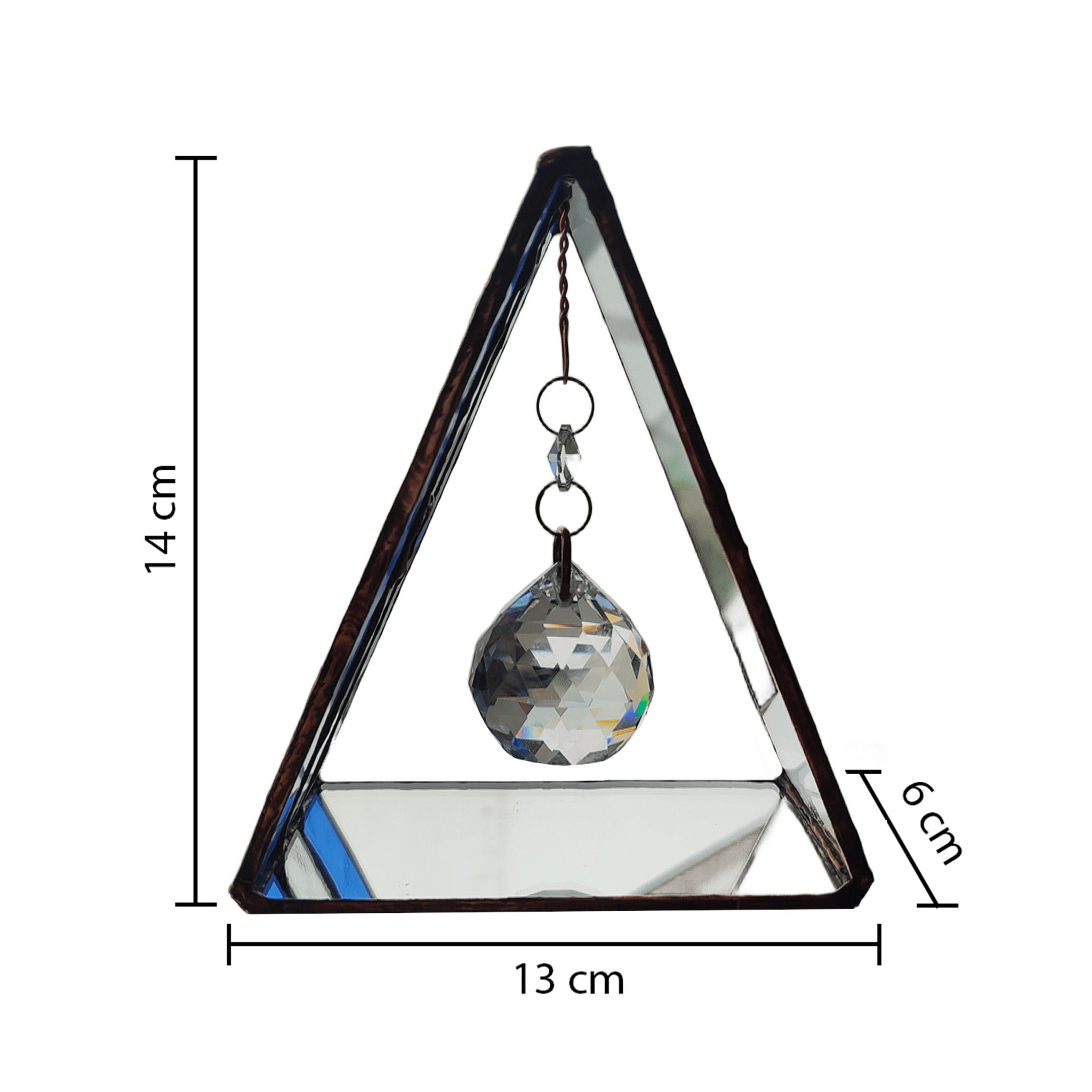 Triangular Argentine Flag Stained Glass Suncatcher with Copper Patina