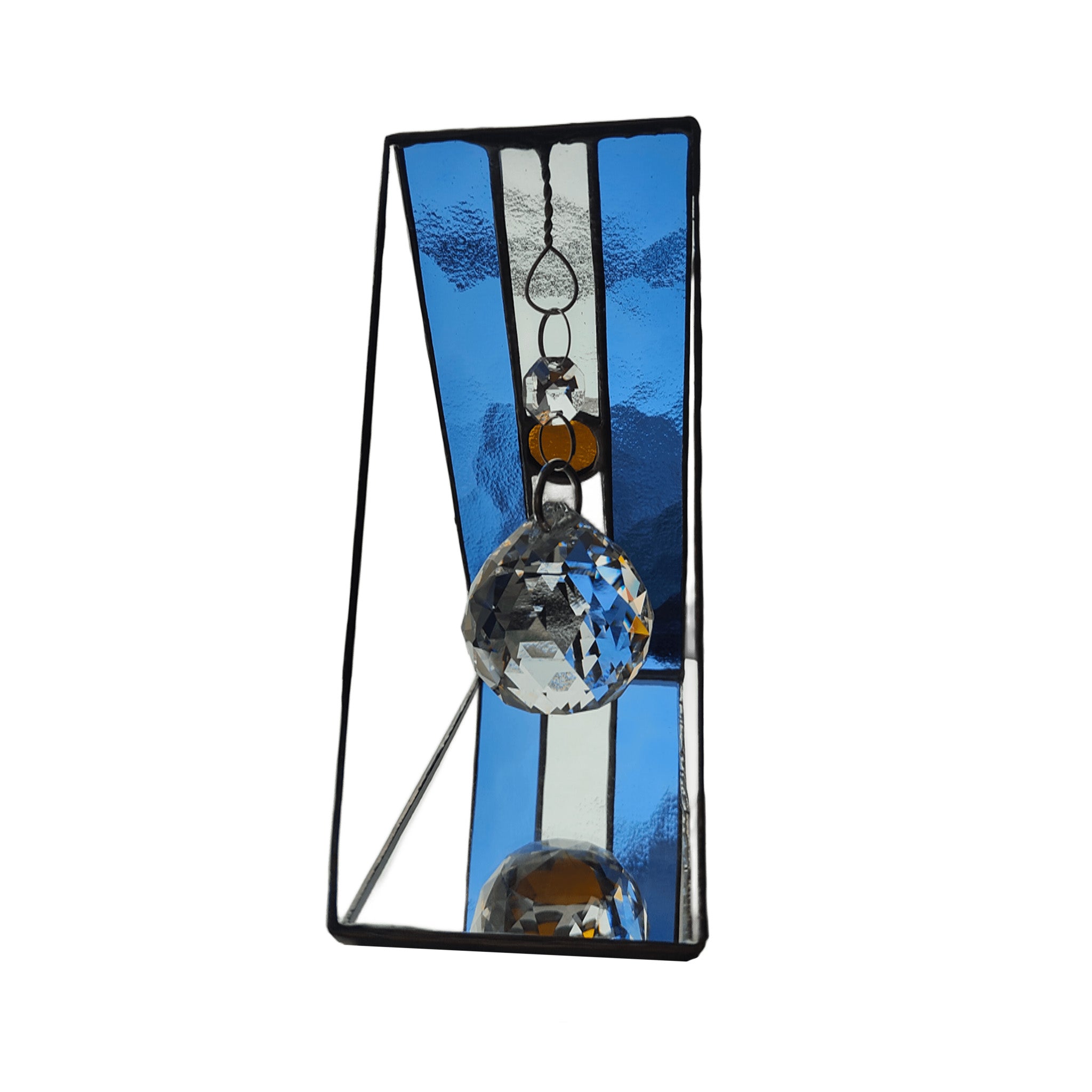Triangular Argentine Flag Stained Glass Suncatcher