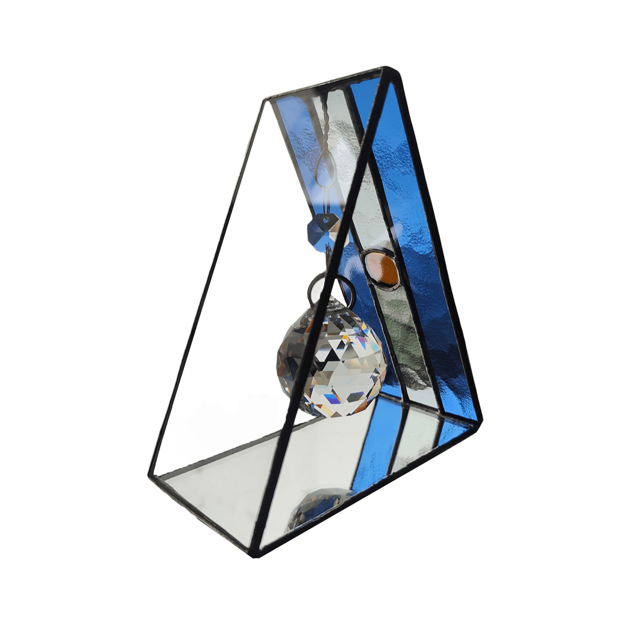 Triangular Argentine Flag Stained Glass Suncatcher