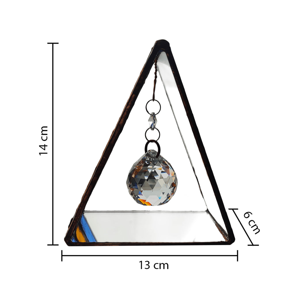 Triangular Boca Juniors (CABJ) Stained Glass Suncatcher with Copper Patina