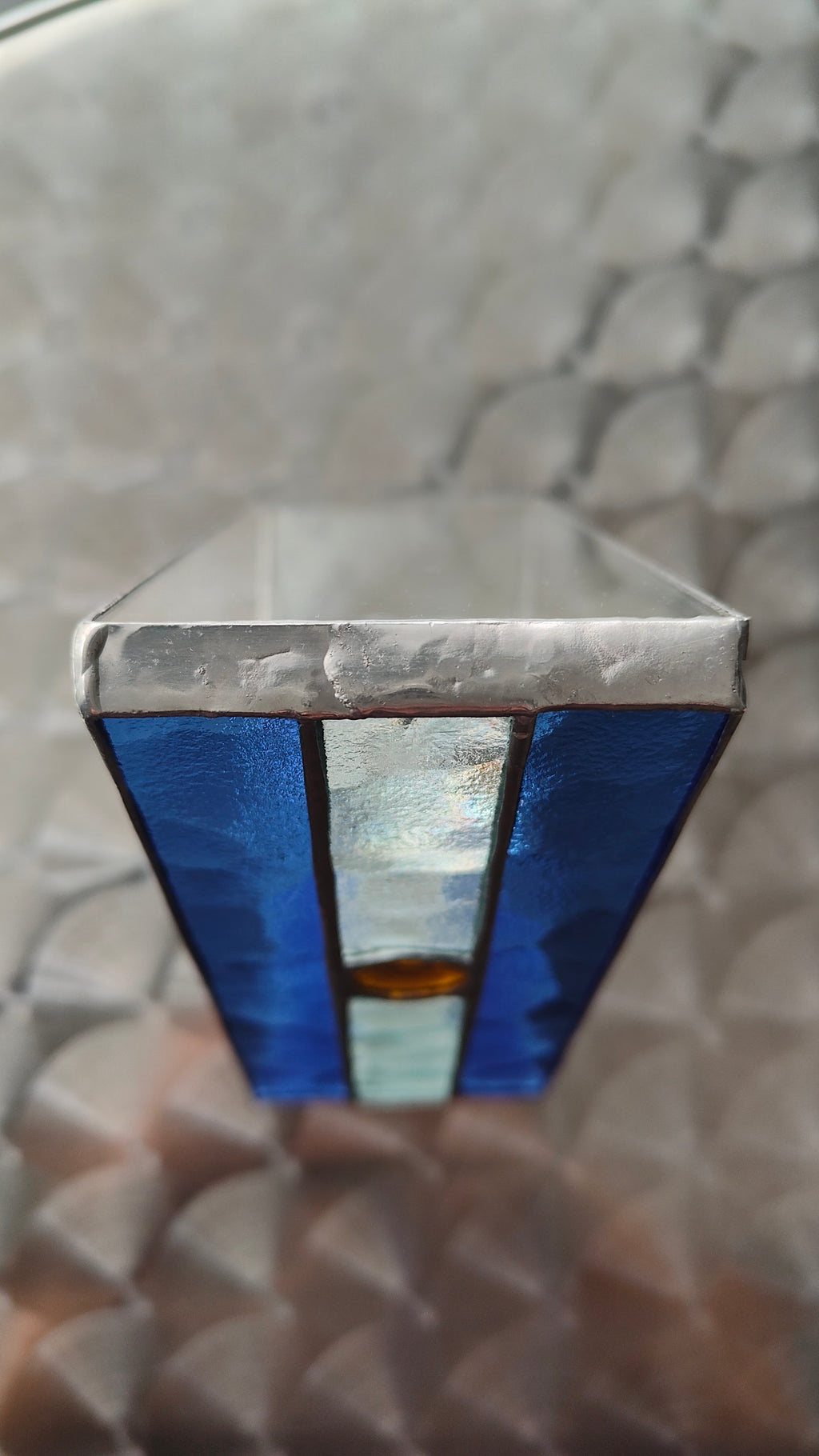 Triangular Argentine Flag Stained Glass Suncatcher