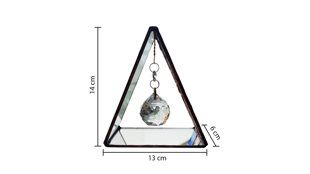 Triangular Argentine Flag Stained Glass Suncatcher with Copper Patina