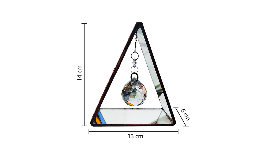 Triangular Boca Juniors (CABJ) Stained Glass Suncatcher with Copper Patina