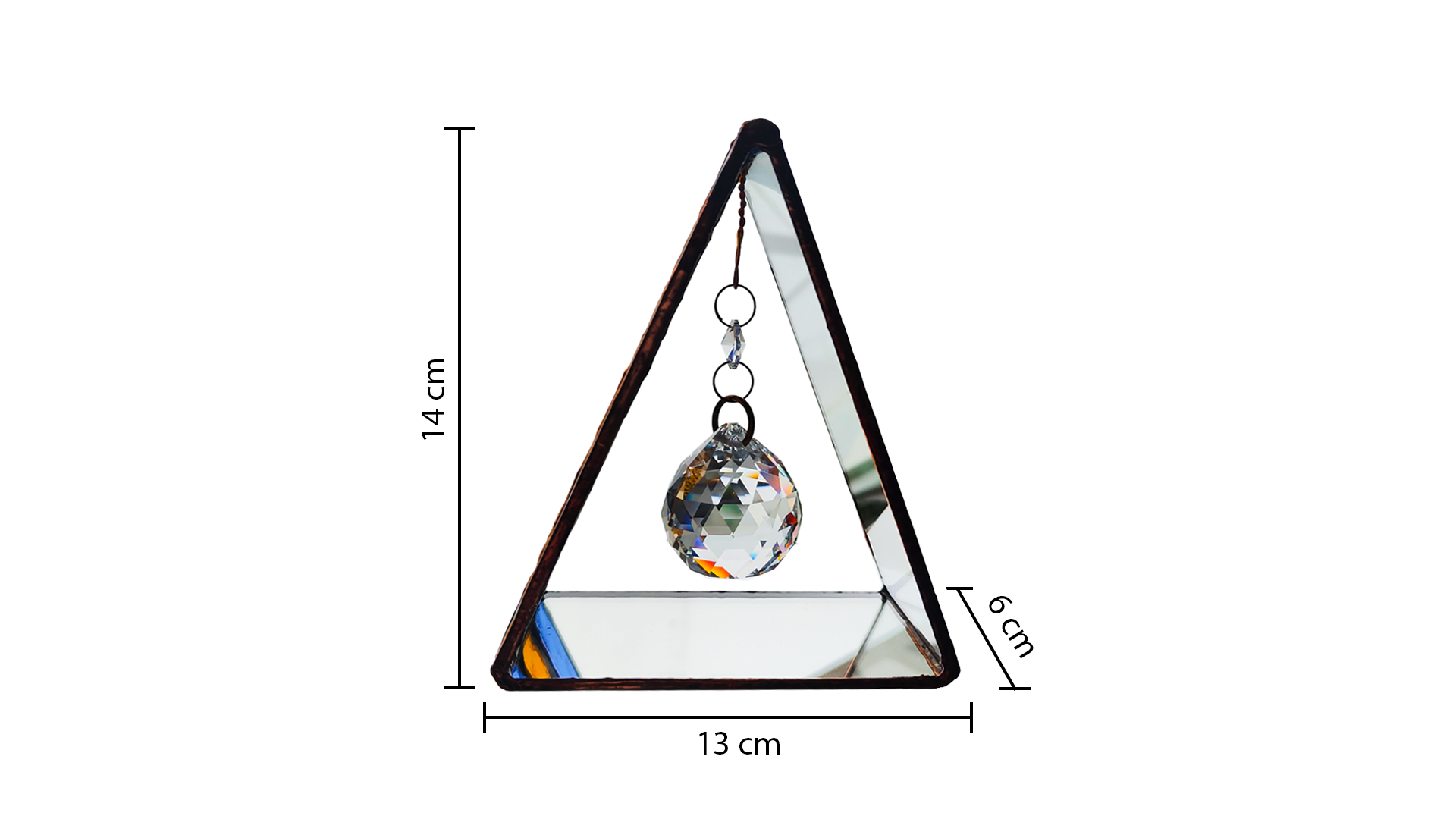 Triangular Boca Juniors (CABJ) Stained Glass Suncatcher with Copper Patina