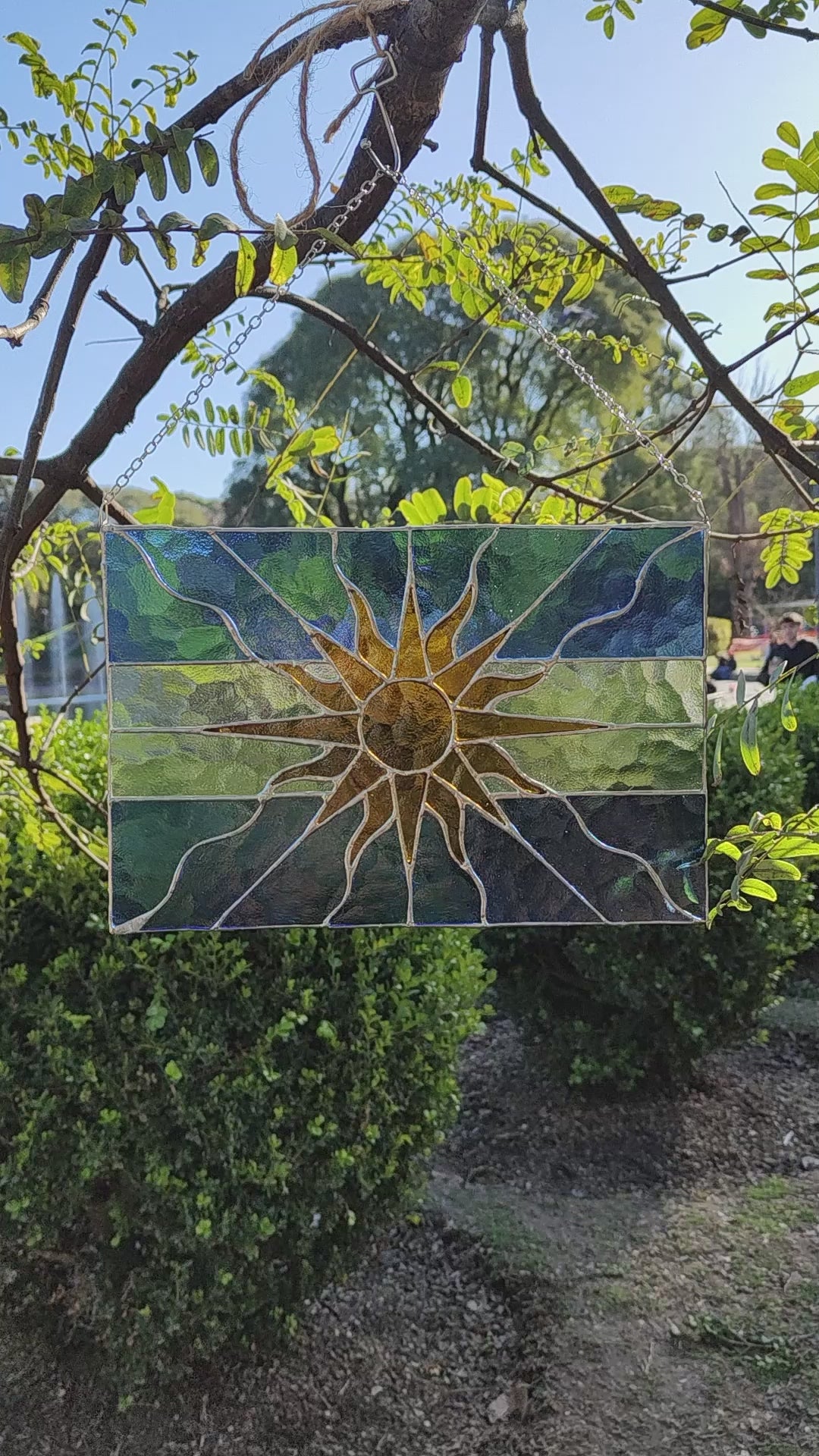 Argentine Flag Stained Glass Panel