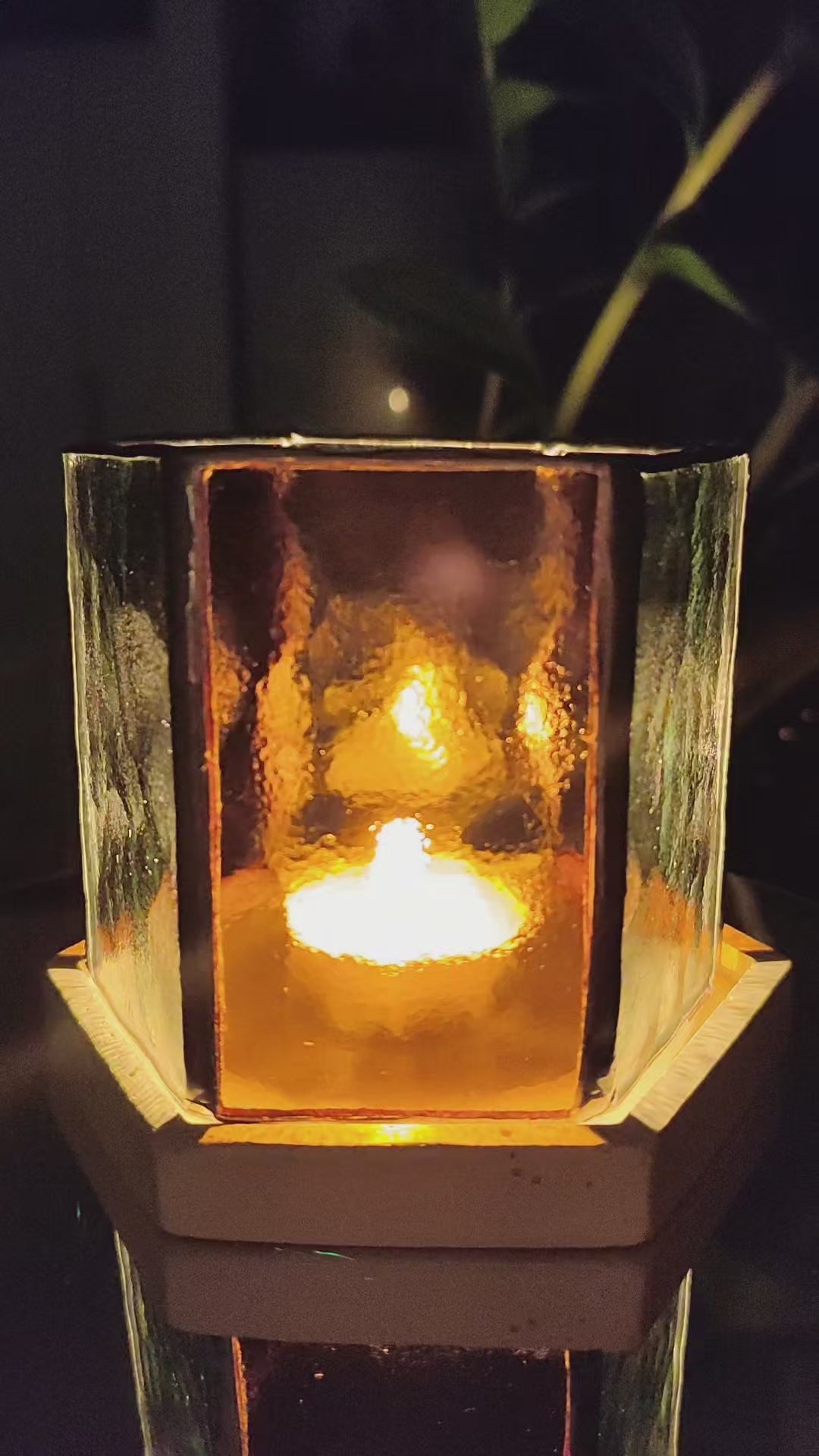 Rhythm - Hexagon Stained Glass Candle Holder